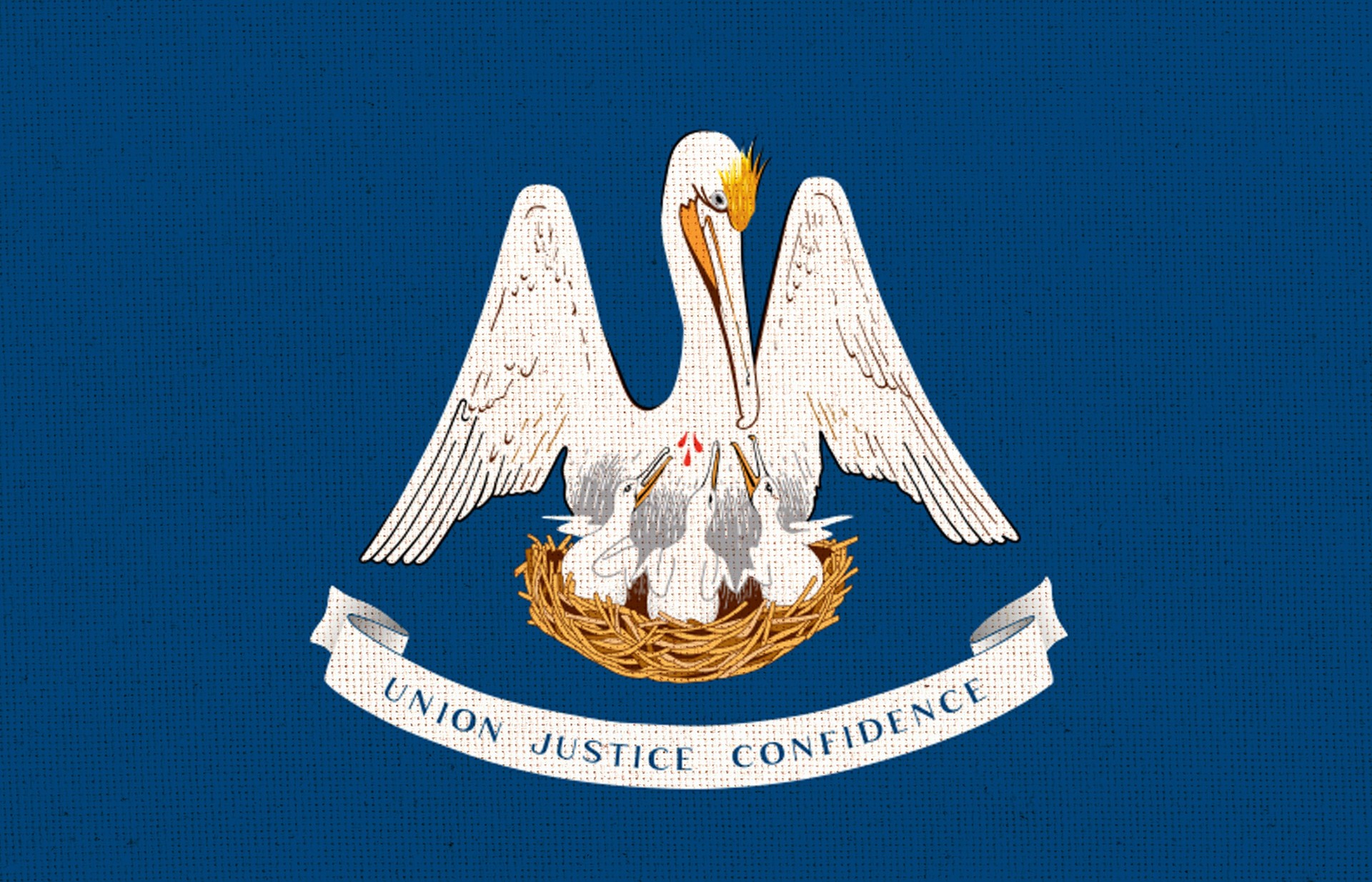Flag of American state Louisiana. Symbol of Louisiana. American state