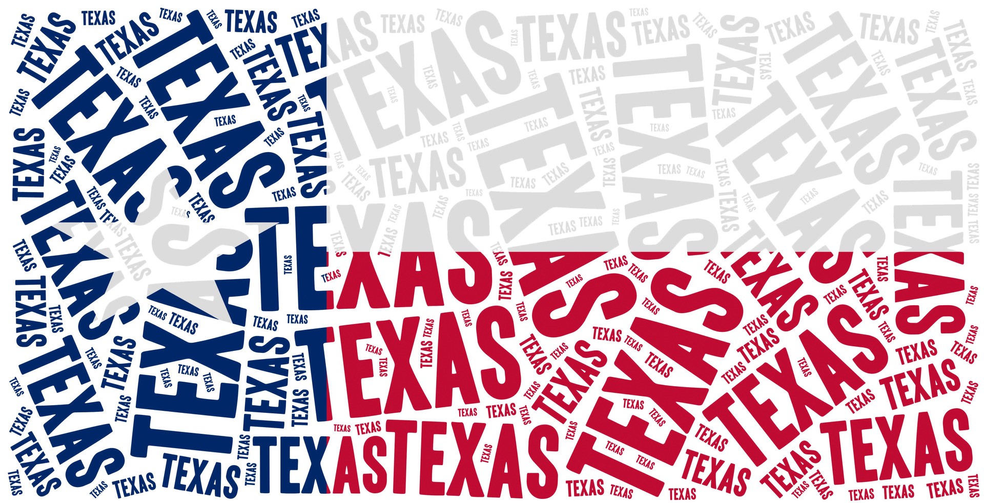 Flag of American state. Word cloud illustration.